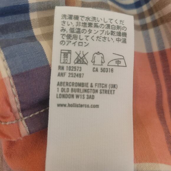 Hollister Men’s Medium Plaid Button Up Shirt Western Cowboy Y2K Casual Retro - Picture 9 of 12